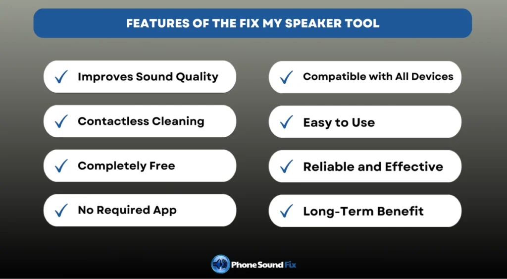 Features of the Fix My Speaker tool
